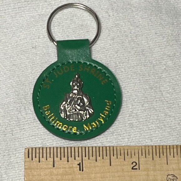 St Jude Shrine Baltimore MD Keyring Fob Green Accessory Charm - Picture 8 of 8